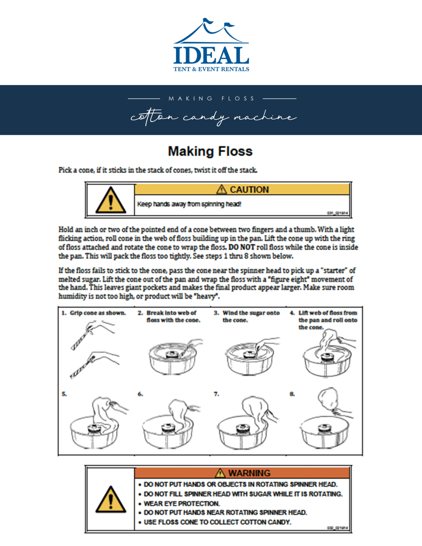 Instructions for Making Floss | Ideal Tent and Event Rentals