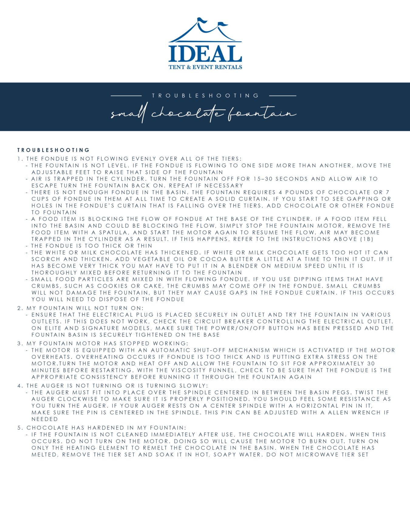 Troubleshooting Ideal Tent and Event Rentals